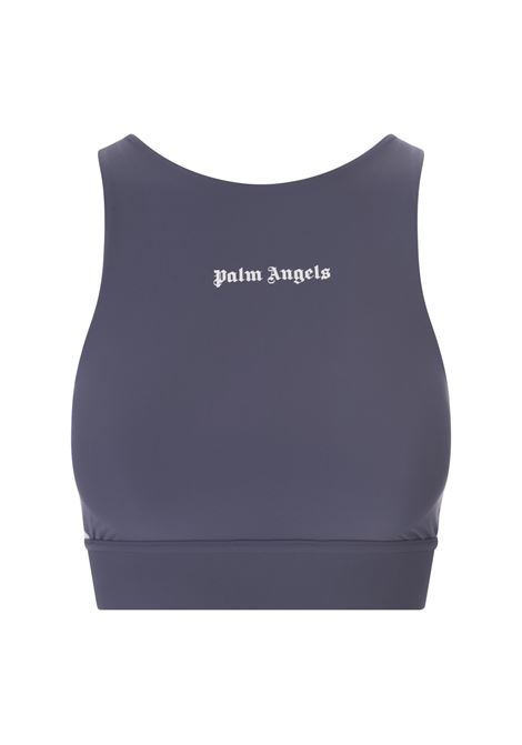 Dark Grey Sports Top With Logo and Side Bands in Contrast PALM ANGELS | PWVO001C99FAB0020701