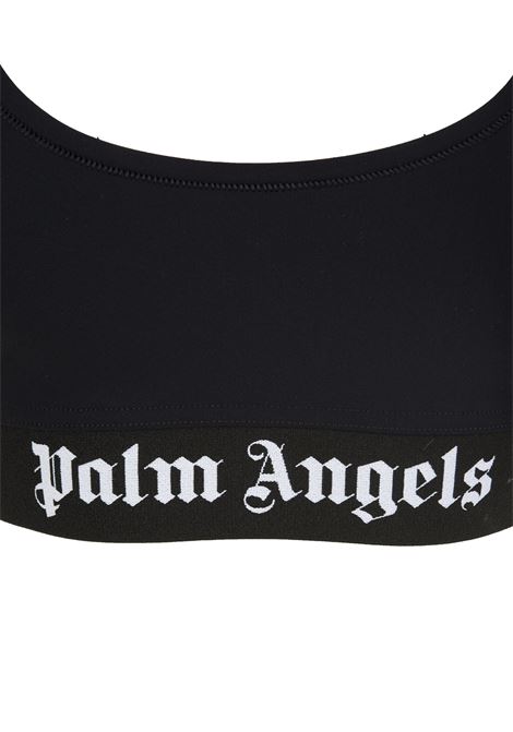 Black Sports Bra With White Logo PALM ANGELS | PWVO010C99FAB0011001