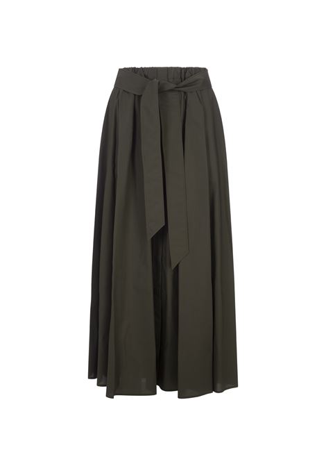 Military Green Long Skirt With Belt PAROSH | COTTON-D620450007