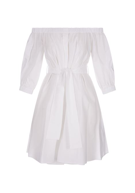 White Mini Dress With Puff Sleeves PAROSH | COTTON-D725176001