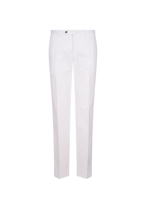 Slim Fit Trousers In White Stretch Cotton PT TORINO | VT01Z00CL1-NU62N010
