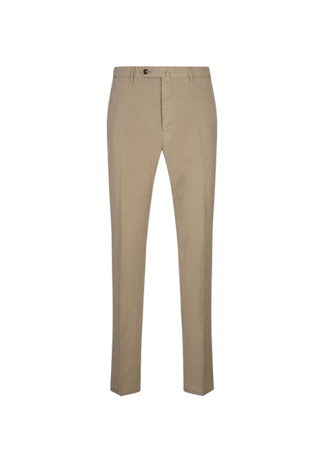 Dark Beige Linen Blend Slim Fit Trousers PT TORINO | VT01Z00CL1-PU31Y041