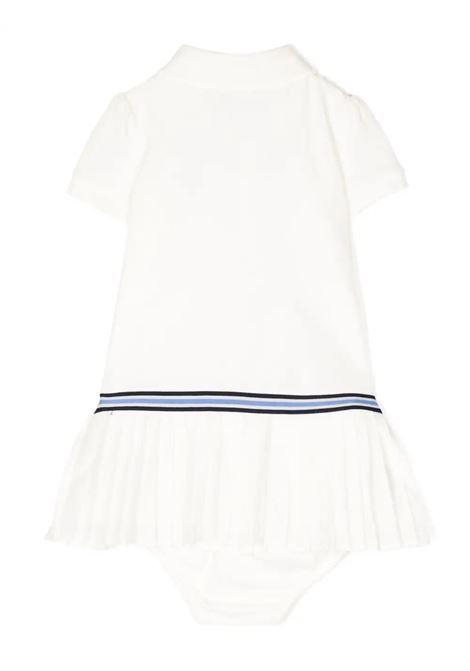 White Polo StyleDress With Pleated Skirt RALPH LAUREN KIDS | 310-862334004