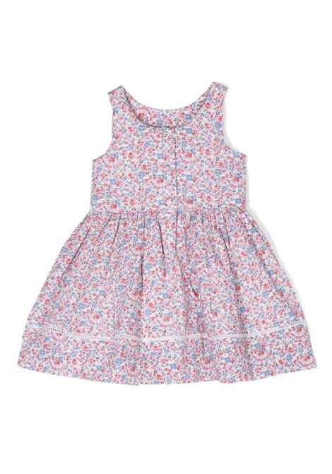 Pink Flower Seersucker Dress With Culotte RALPH LAUREN KIDS | 310-901741001