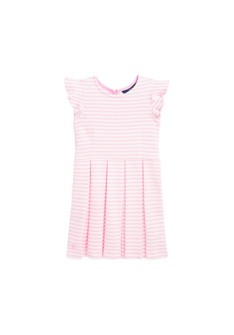 Pink Striped Ottoman Ribbed Dress RALPH LAUREN KIDS | 311-901061002