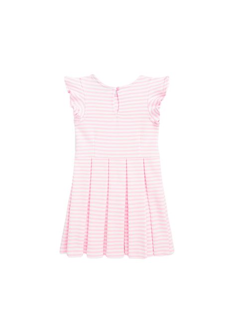 Pink Striped Ottoman Ribbed Dress RALPH LAUREN KIDS | 311-901061002