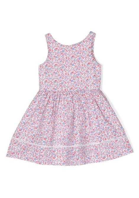 Pink Flower Seersucker Dress With Culotte RALPH LAUREN KIDS | 311-901741001
