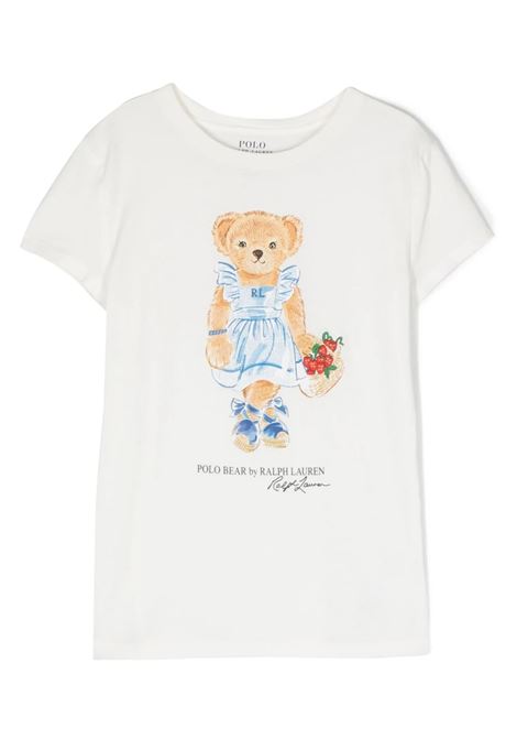 White Polo Bear Teen T-Shirt RALPH LAUREN KIDS | 313-903888001