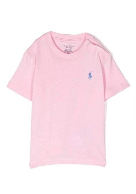 T-Shirt Rosa Con Pony Azzurro RALPH LAUREN KIDS | 320-832904089