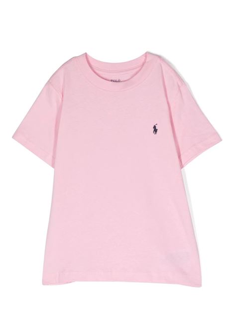 Pink T-Shirt With Navy Blue Pony RALPH LAUREN KIDS | 322-832904040