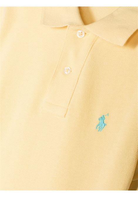 Yellow Piquet Teen Polo Shirt With Green Pony RALPH LAUREN KIDS | 323-708857065