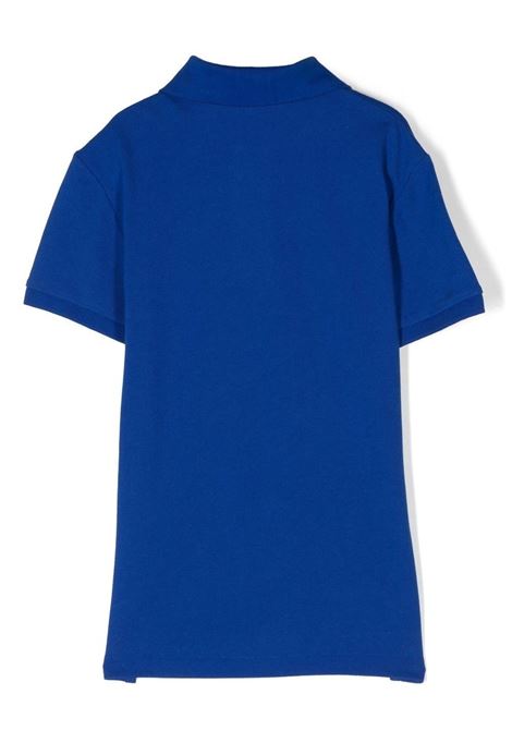 Blue Piquet Teen Polo Shirt With Green Pony RALPH LAUREN KIDS | 323-708857148