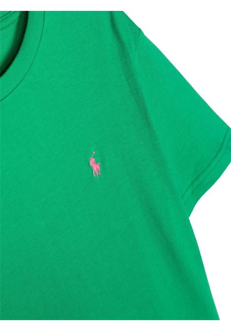 Green Teen T-Shirt With Pink Pony RALPH LAUREN KIDS | 323-832904109
