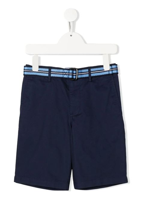 Shorts In Navy Blue Stretch Chino With Belt RALPH LAUREN KIDS | 323-863960003