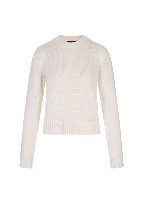 White Cotton Crew Neck Sweater RALPH LAUREN | 211-891653002