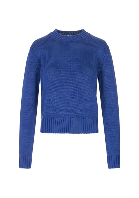 Blue Cotton Crew Neck Sweater RALPH LAUREN | 211-891653004
