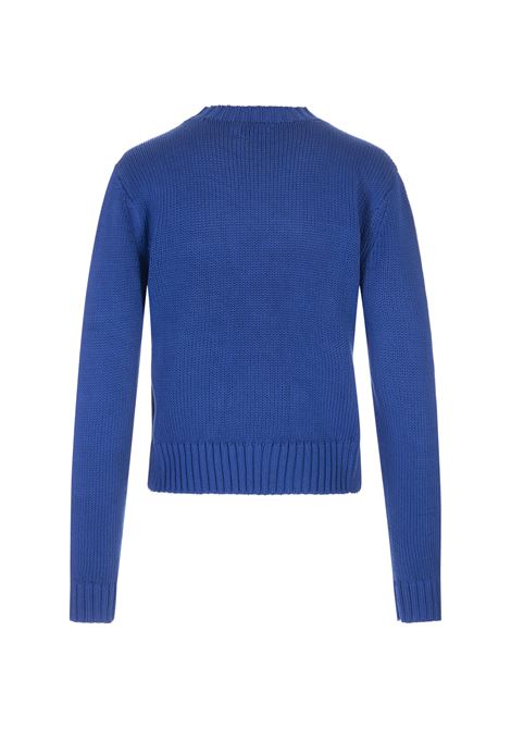 Blue Cotton Crew Neck Sweater RALPH LAUREN | 211-891653004