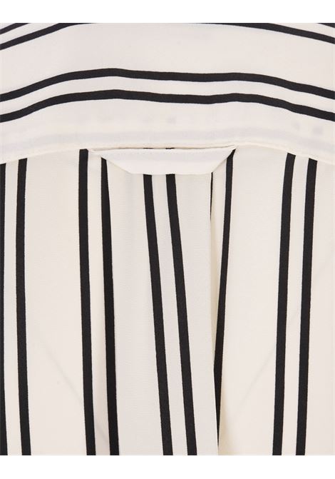 Black Striped Cream Satin Oversize Shirt RALPH LAUREN | 211-906113001