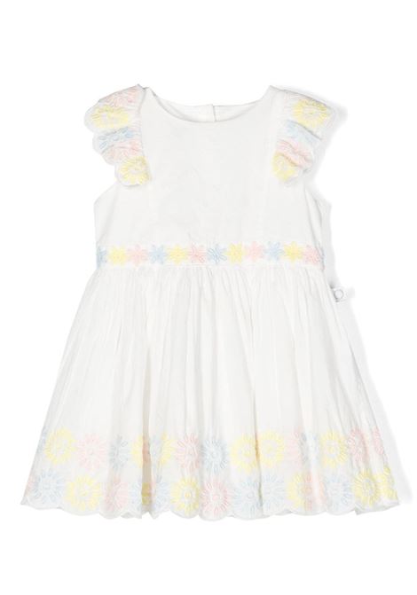 White Dress with Crochet Flowers STELLA MCCARTNEY KIDS | TS1152-Z0142101