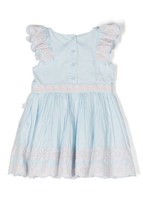 Light Blue Dress with Crochet Flowers STELLA MCCARTNEY KIDS | TS1162-Z0142601