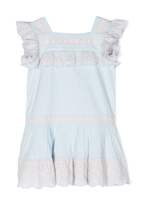 Light Blue Dress with Sangallo Ruffle Trim STELLA MCCARTNEY KIDS | TS1B52-Z0142601