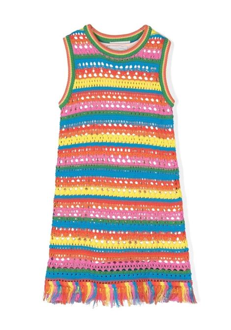 Crochet Tank Top Dress with Rainbow Stripes STELLA MCCARTNEY KIDS | TS1C02-Z1146999