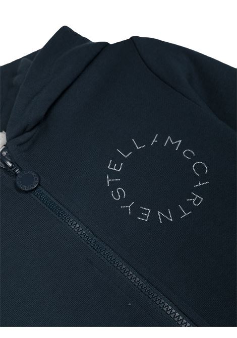 Navy Blue Zipped Hoodie With Stella Logo STELLA MCCARTNEY KIDS | TS4P00-Z0499620