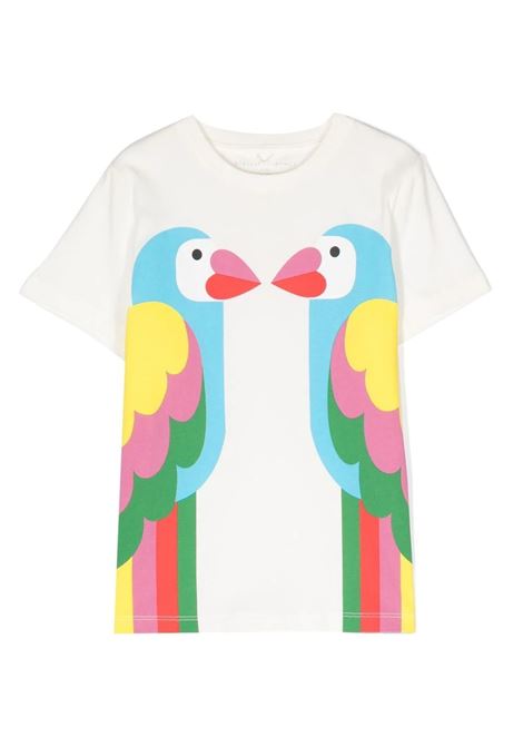 T-Shirt with Double Parrot Puppy Print STELLA MCCARTNEY KIDS | TS8B41-Z0434101