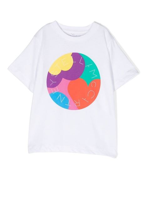 Graphic Love Stella Logo T-Shirt In White STELLA MCCARTNEY KIDS | TS8C31-Z0434100