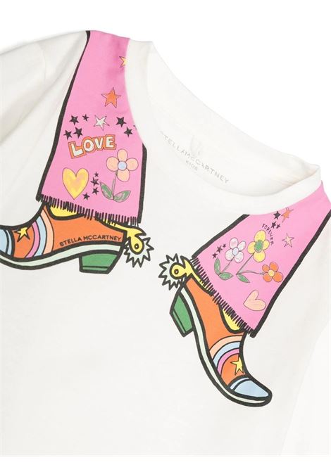 T-Shirt Bianca Con Stampa Scarpe STELLA MCCARTNEY KIDS | TS8D31-Z0434101
