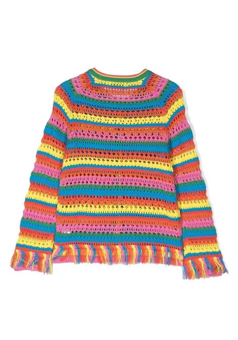 Rainbow Striped Crochet Cardigan STELLA MCCARTNEY KIDS | TS9A70-Z1146999
