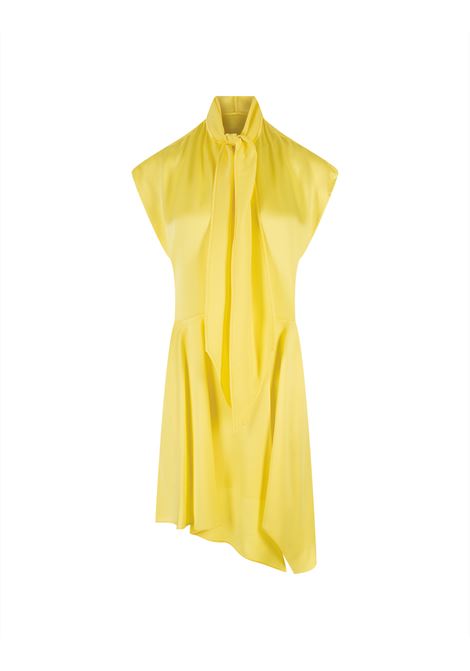 Asymmetrical Shirt Dress in Yellow Silk STELLA MCCARTNEY | 6A0187-3BU3707201