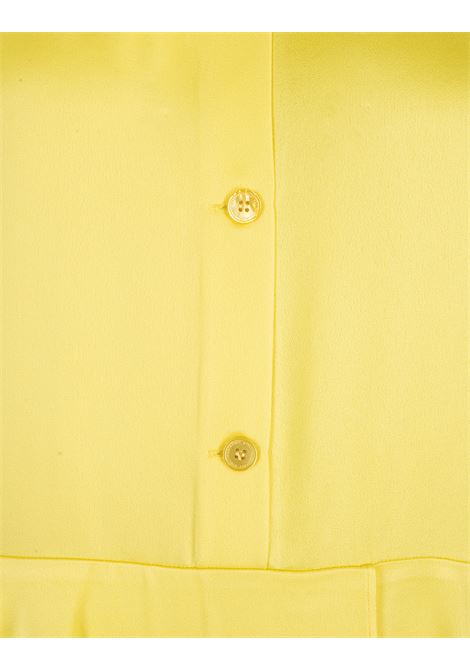 Asymmetrical Shirt Dress in Yellow Silk STELLA MCCARTNEY | 6A0187-3BU3707201
