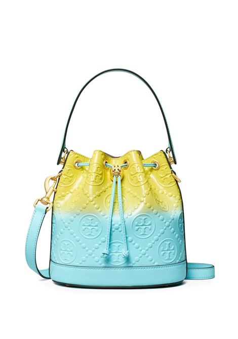 Dip-Dye T Monogram Bucket Bag In Colza Yellow and Light Blue TORY BURCH | 146238700