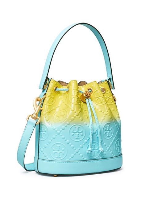 Dip-Dye T Monogram Bucket Bag In Colza Yellow and Light Blue TORY BURCH | 146238700