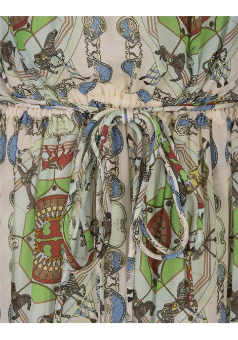 Mint Printed Silk Short Dress TORY BURCH | 150483300