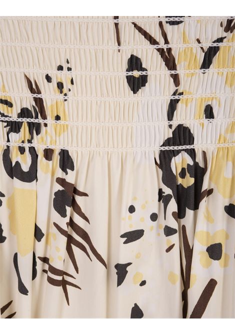 Cream Printed Midi Dress With Smock Stitch TORY BURCH | 151057117