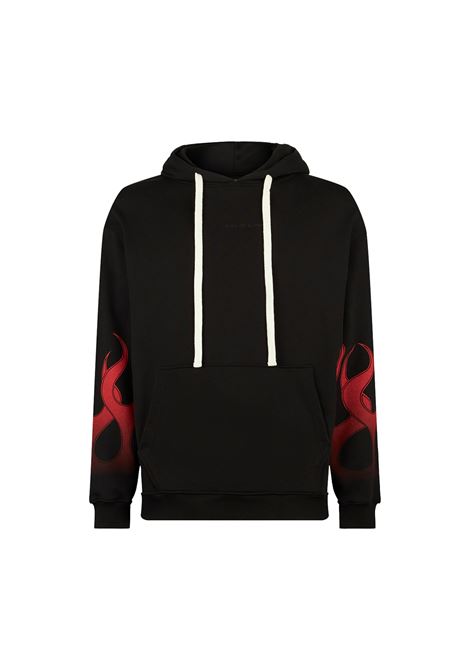 Black Hoodie With Red Flames VISION OF SUPER | VS00477BLACK/RED