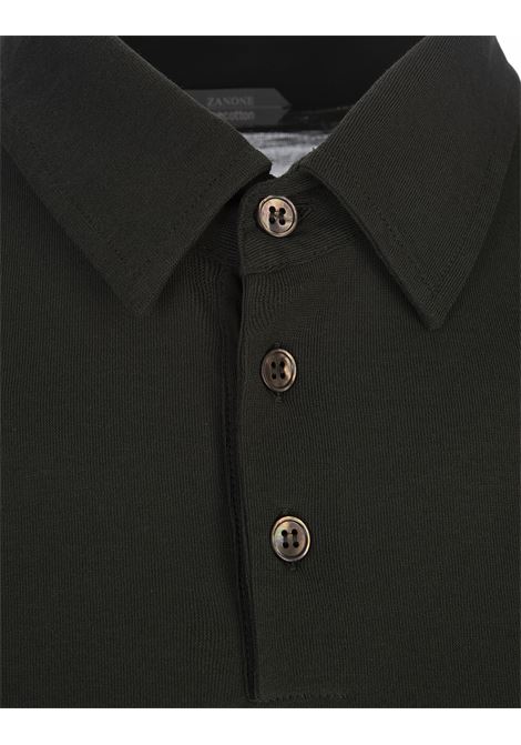 Miitary Green IceCotton Slim Fit Polo Shirt ZANONE | 811818-ZG380Z0049