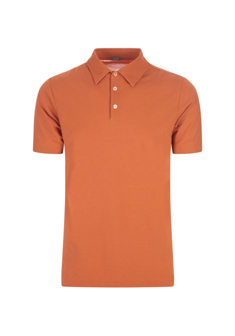 Orange IceCotton Slim Fit Polo Shirt ZANONE | 811818-ZG380Z3895