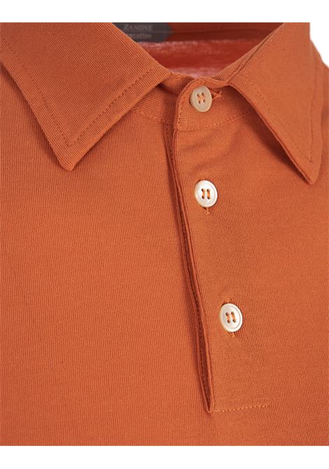 Orange IceCotton Slim Fit Polo Shirt ZANONE | 811818-ZG380Z3895