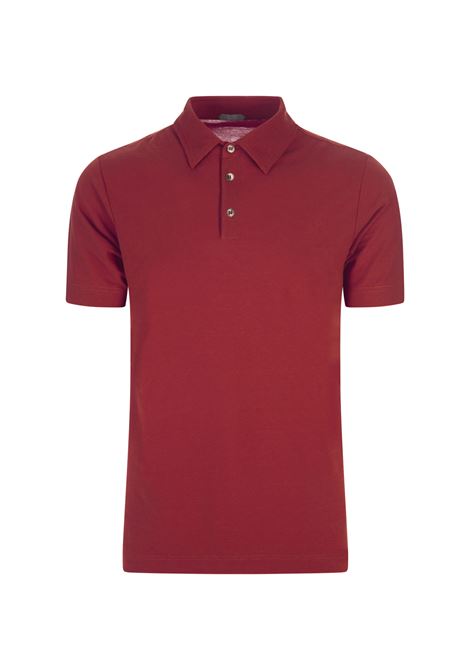 Red IceCotton Slim Fit Polo Shirt ZANONE | 811818-ZG380Z5436