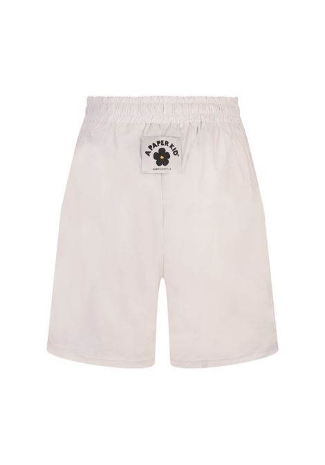 White Shorts With Pinces and Logo Label A PAPER KID | S4PKUABE035013