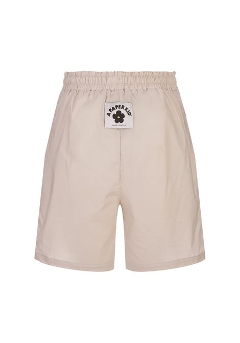 Shorts Sabbia Con Pinces ed Etichetta Logo A PAPER KID | S4PKUABE035092