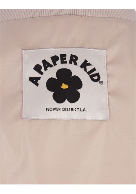 Sand Technical Fabric Bomber Jacket With Logo A PAPER KID | S4PKUABO013092