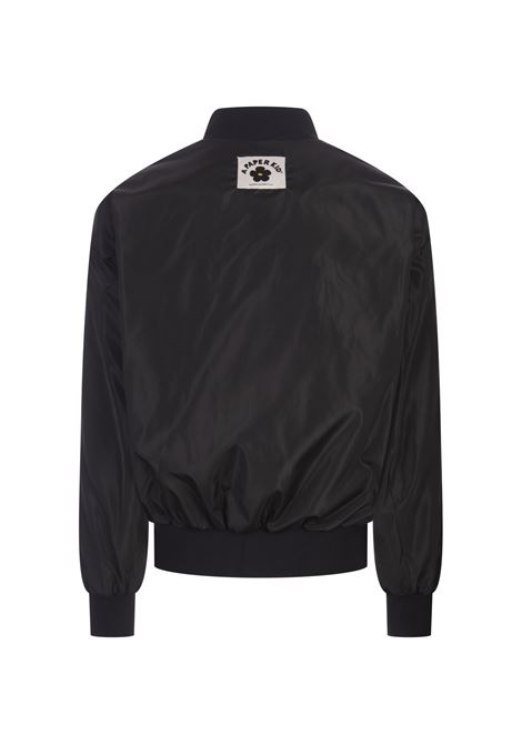 Black Technical Fabric Bomber Jacket With Logo A PAPER KID | S4PKUABO013110