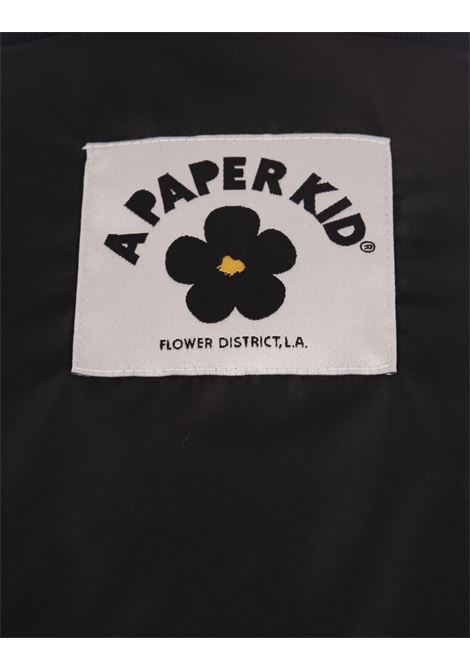 Bomber In Tessuto Tecnico Nero Con Logo A PAPER KID | S4PKUABO013110