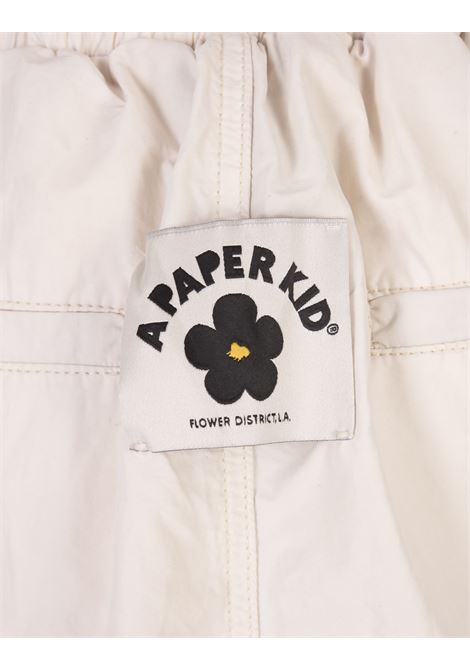 White Cargo Trousers With Logo A PAPER KID | S4PKUAPA011013