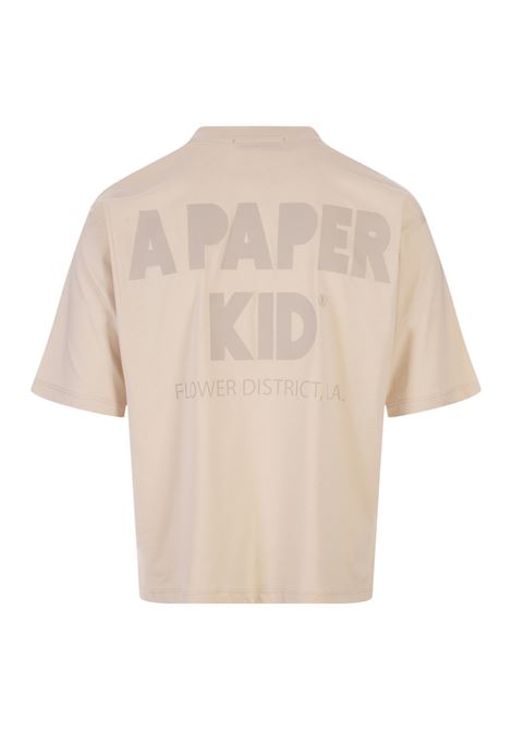 Sand T-Shirt With A Paper Kid Logo A PAPER KID | S4PKUATH010092