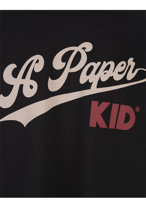 Black T-Shirt With A Paper Kid Graphic Print  A PAPER KID | S4PKUATH052110